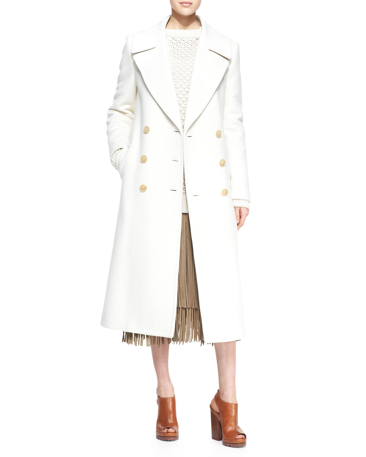 white wool coat for women