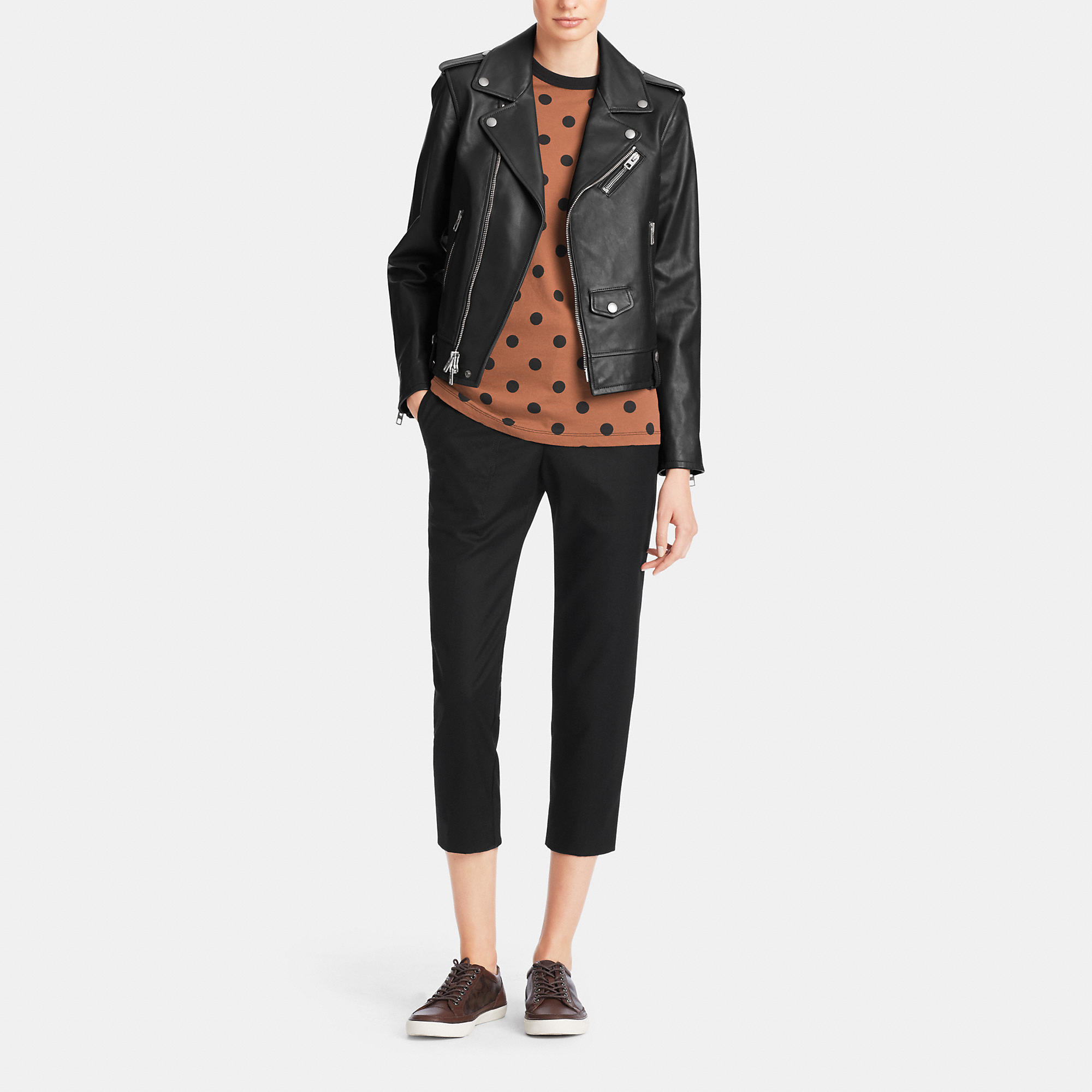 Coach Leather Moto Jacket Online Sale, UP TO 58% OFF