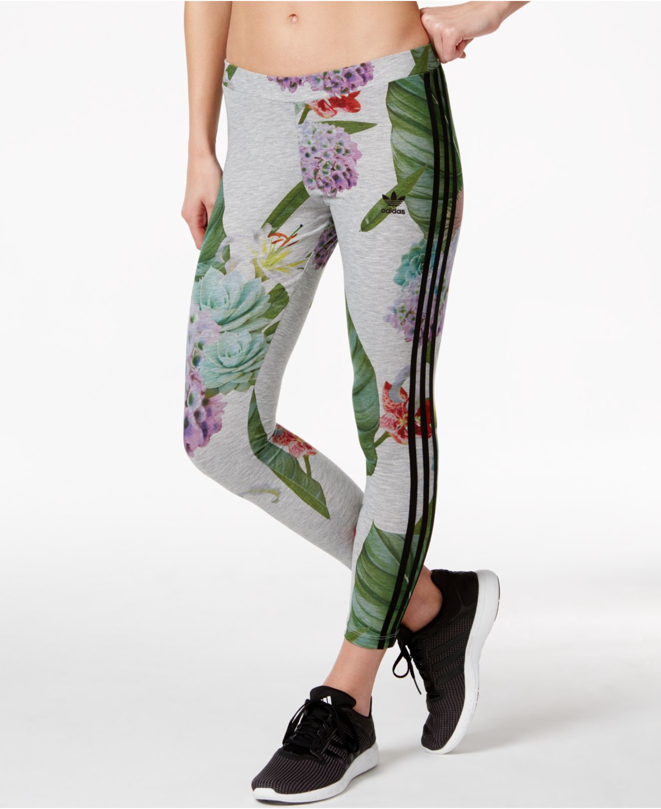 adidas Originals Synthetic Originals Floral-print Leggings - Lyst