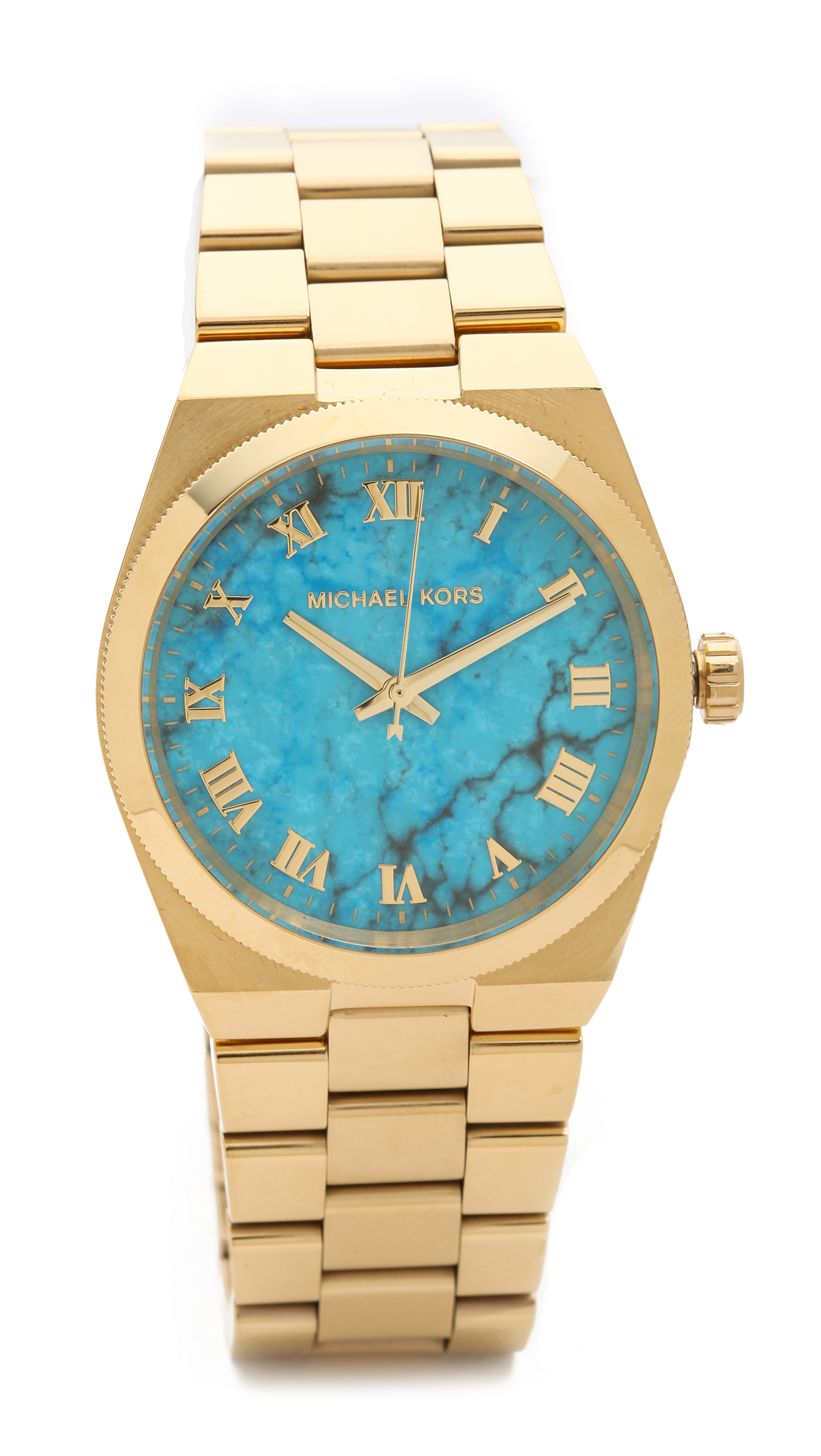 Michael Kors Vintage Glam Brooks Watch in Blue/Gold (Metallic) | Lyst