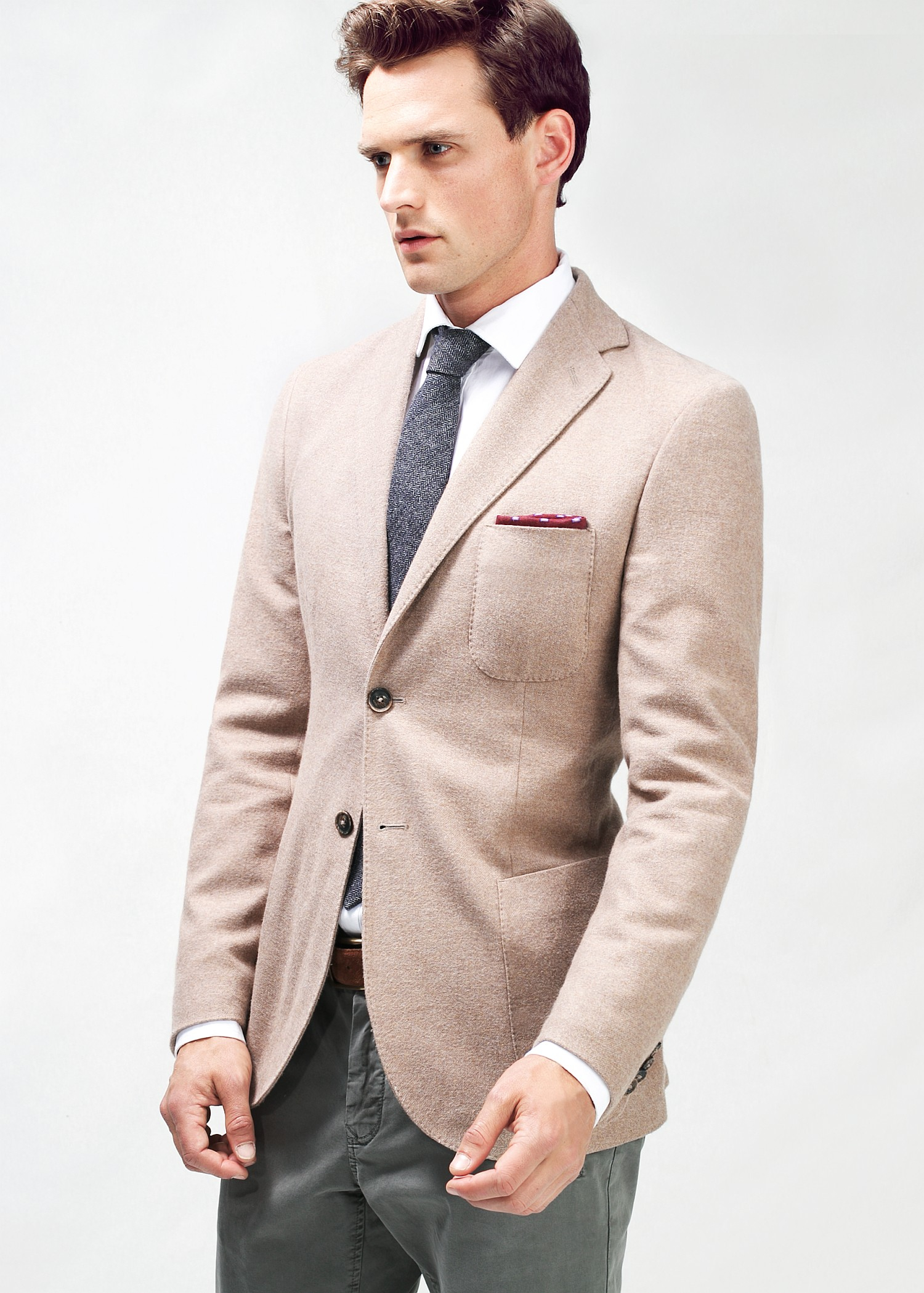 Mango Premium Brushed Cotton Blazer in Brown for Men Lyst