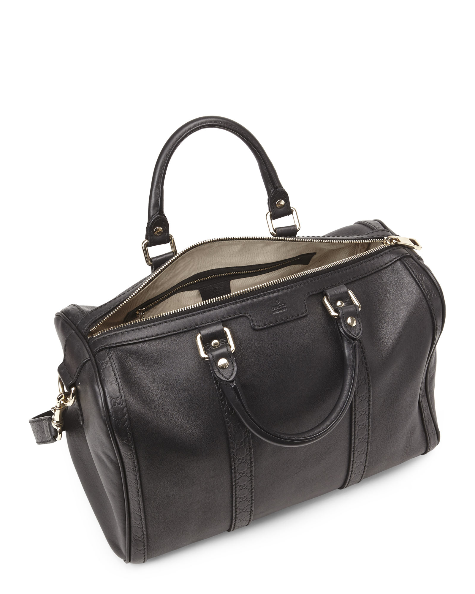 Lyst Gucci Black Leather Microssima Joy Boston Bag In Gallery