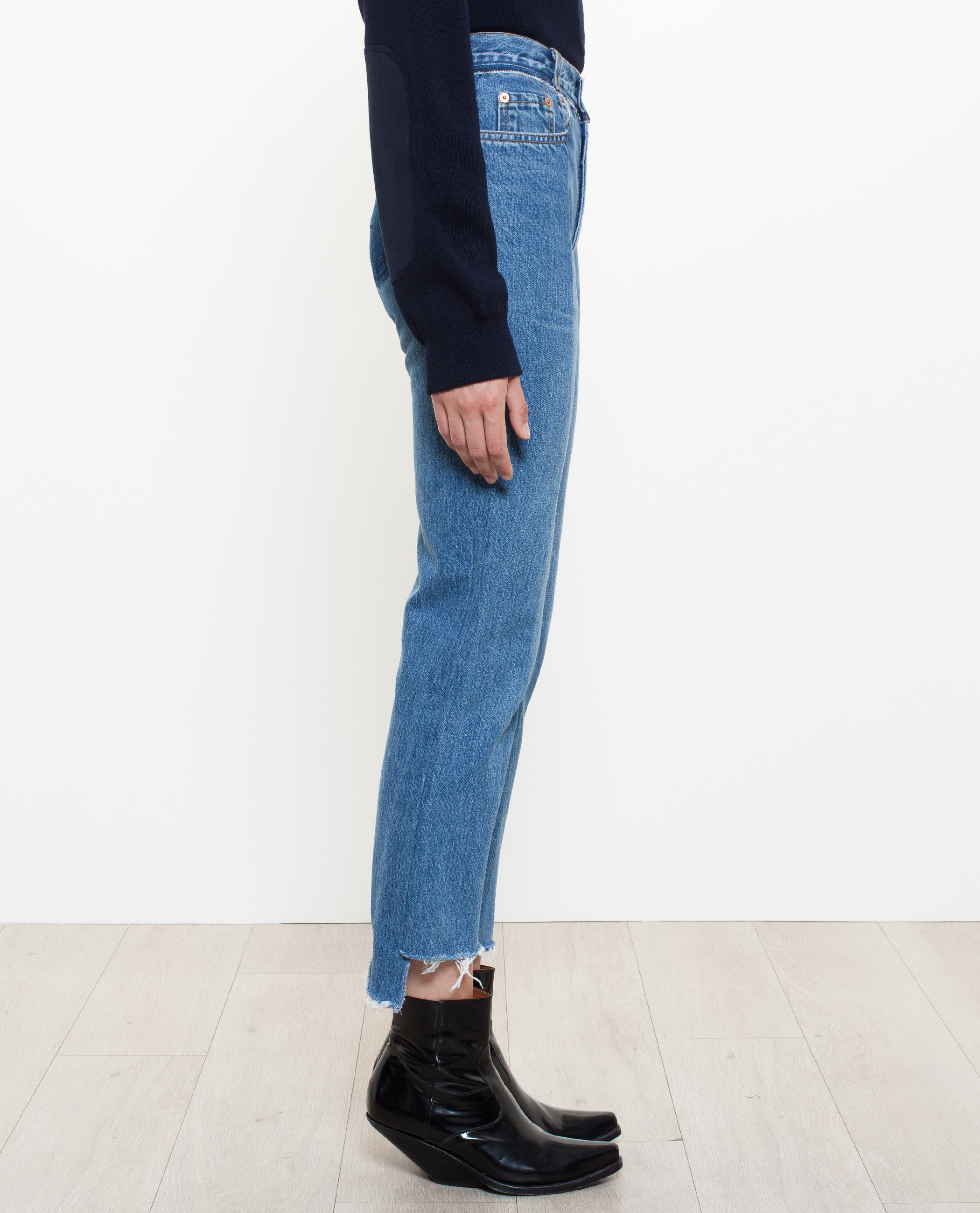 Lyst Vetements Slim Jeans With Uneven Hem in Blue