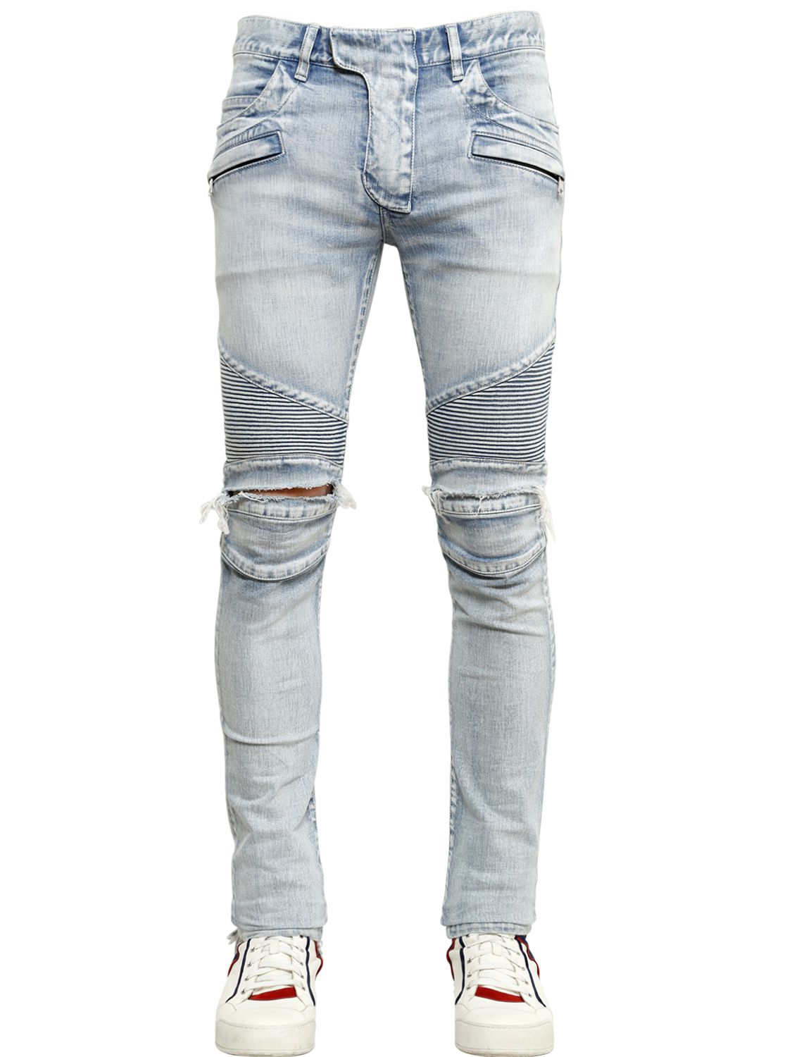 stretch biker jeans