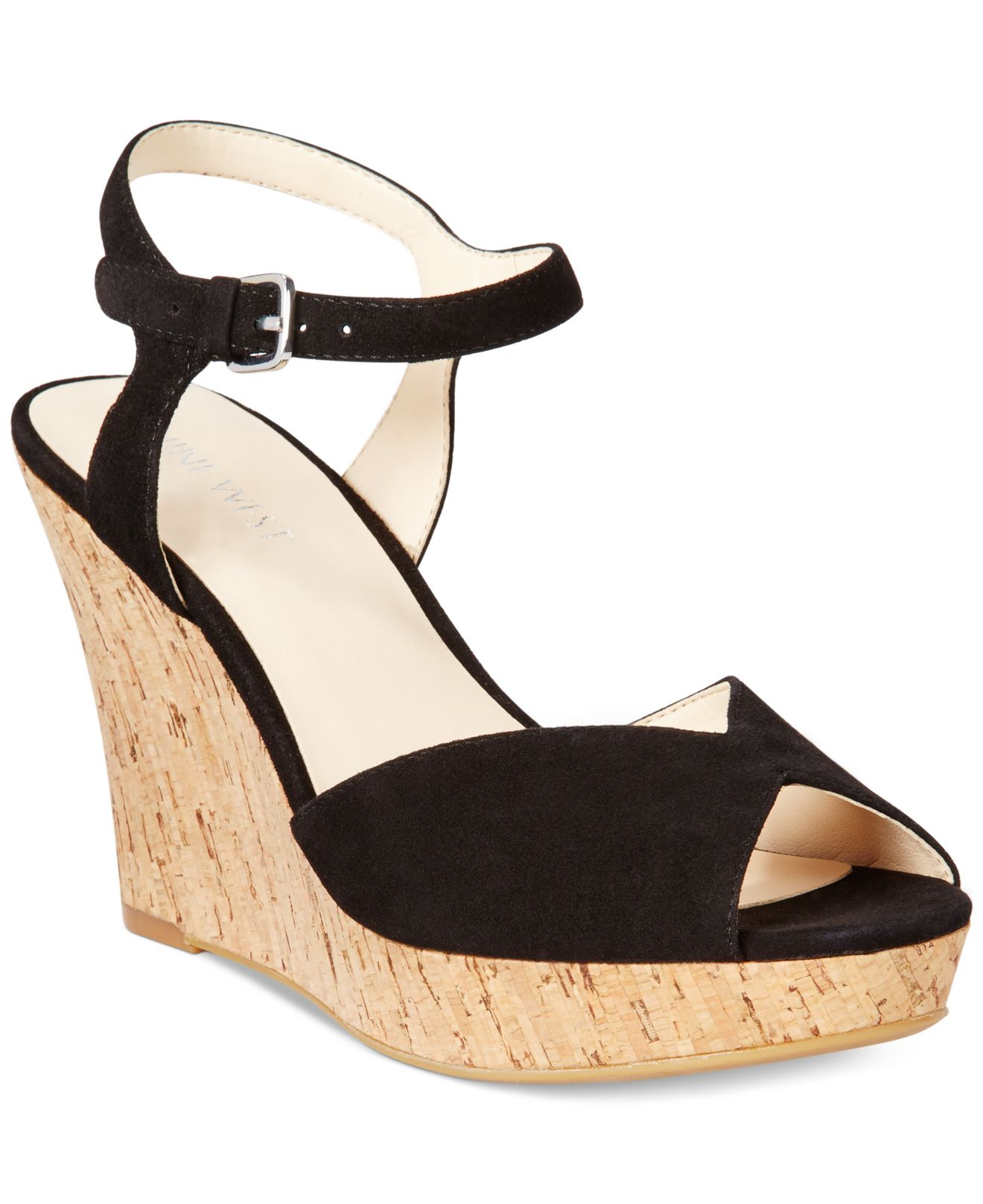 nine west black platform sandals