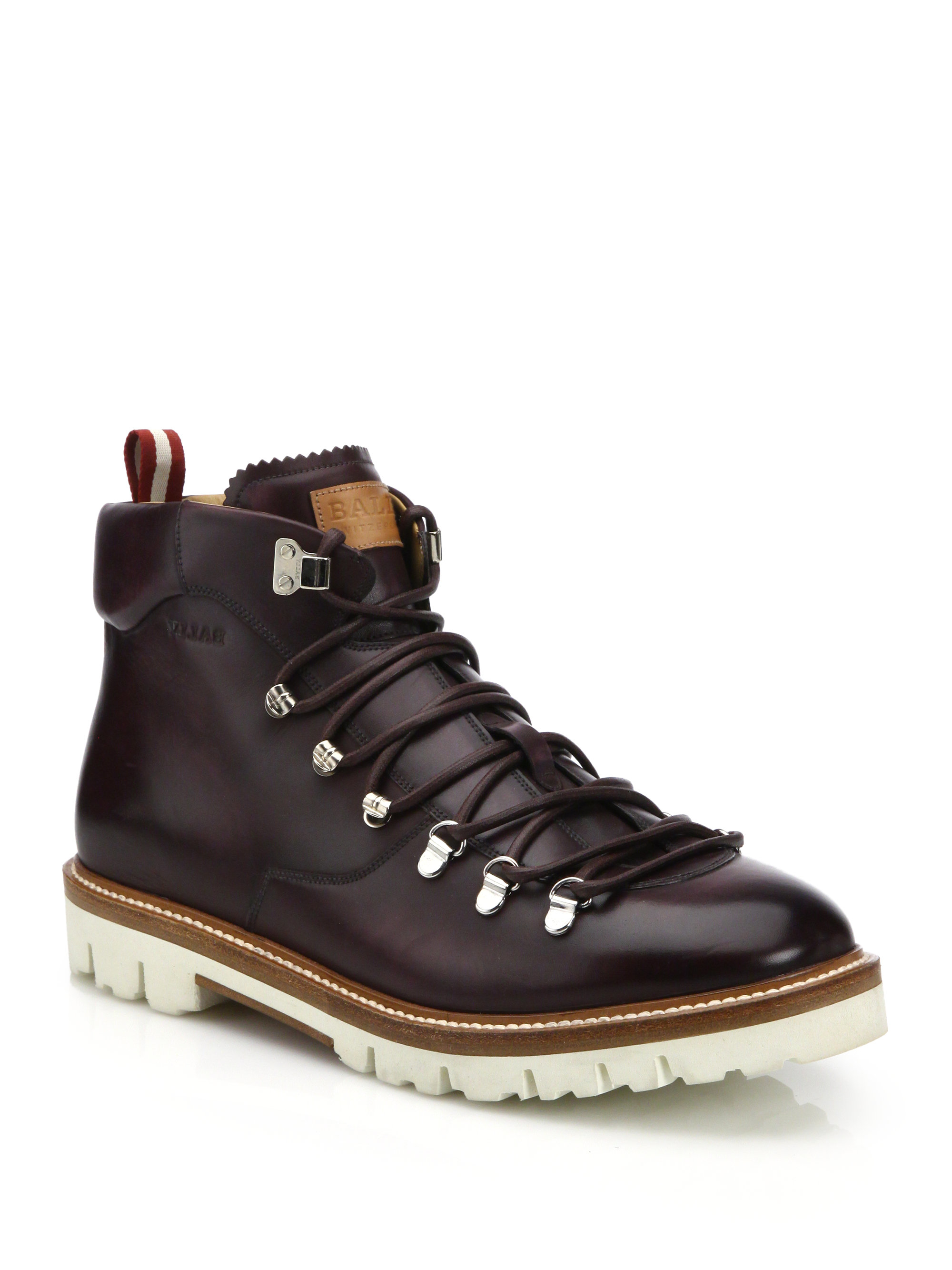 Bally J. Cole For Leather Hiking Boots in Dark Cherry (Black) for Men - Lyst
