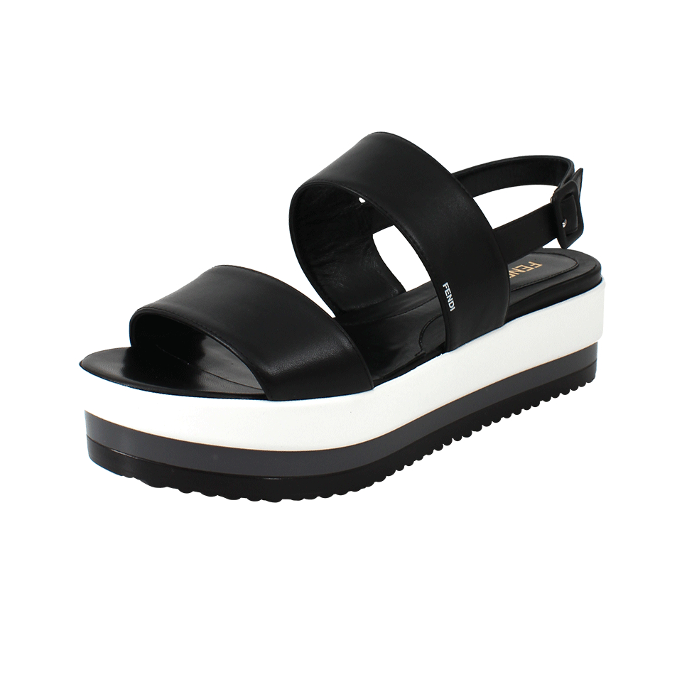 black and white platform sandals