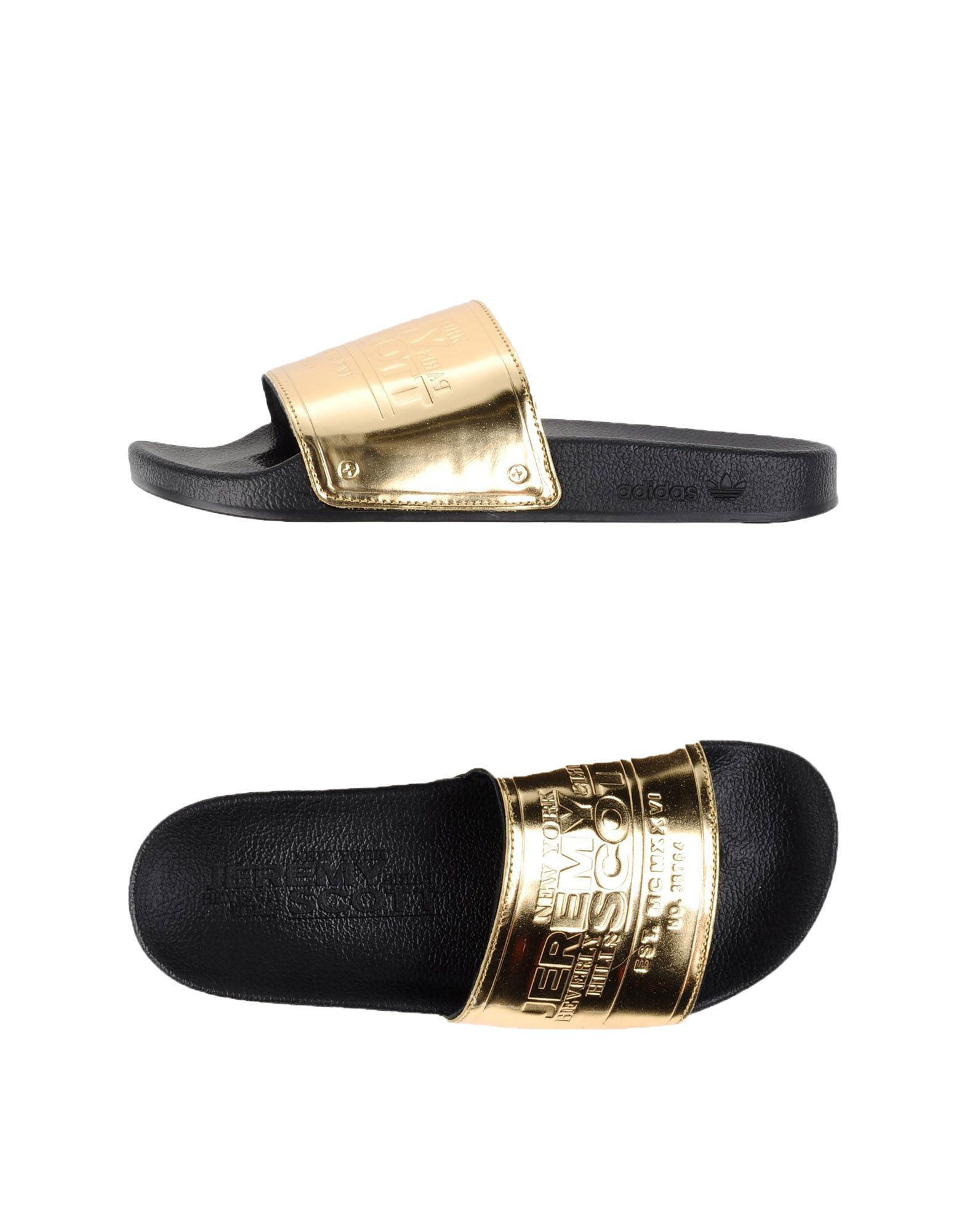 Voorbijganger Blanco Badkamer Jeremy Scott for adidas Logo-Embossed Leather Sandals in Metallic for Men |  Lyst