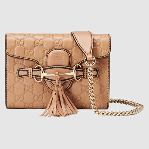 Gucci Emily Guccissima Mini Shoulder Bag in Brown | Lyst