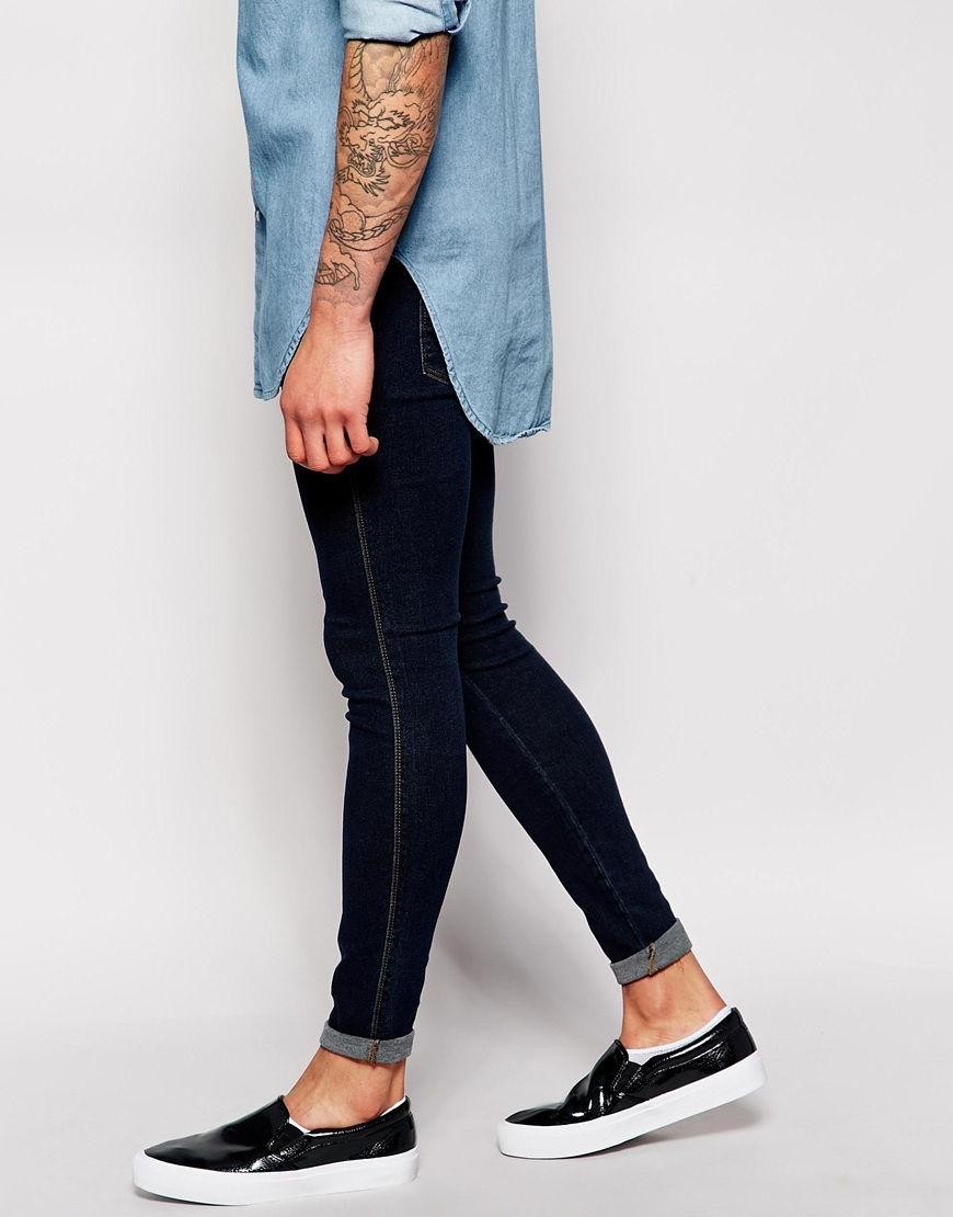 men's extreme super skinny spray on jeans