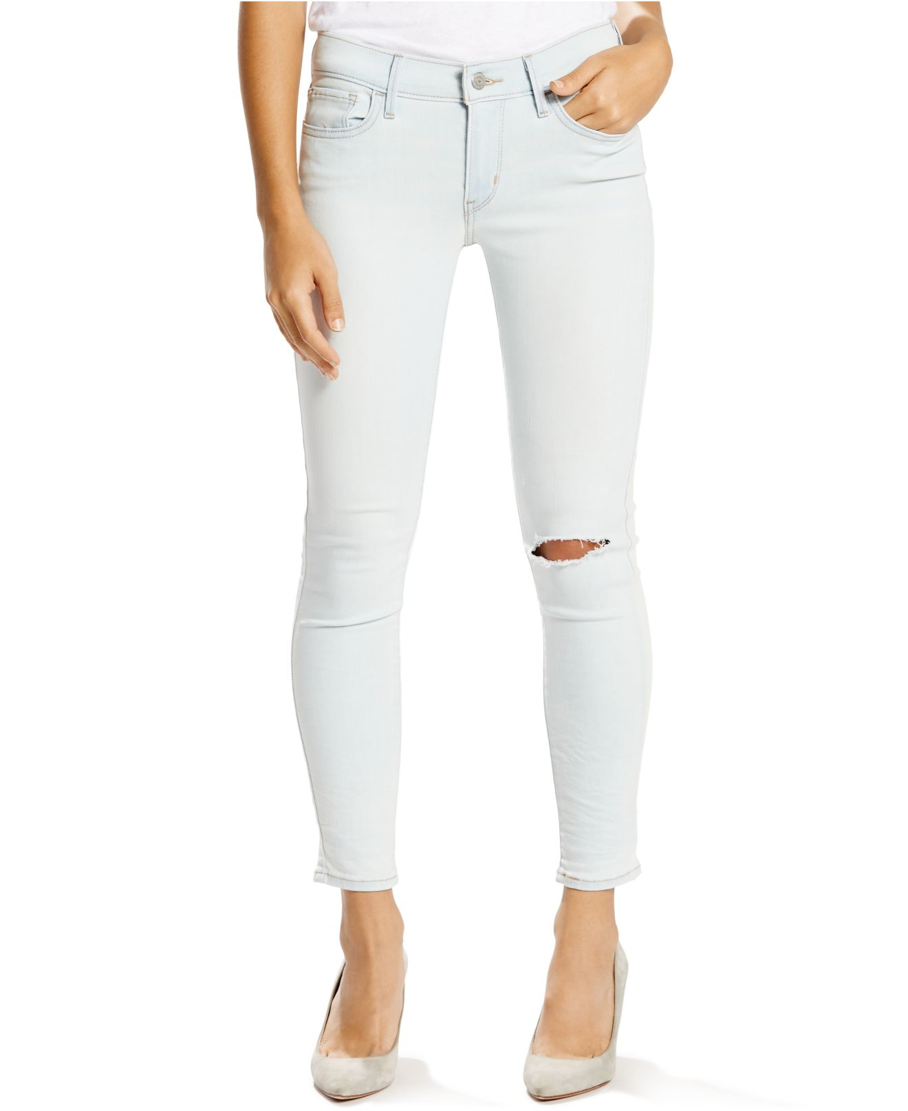 levi's 710 super skinny jeans white