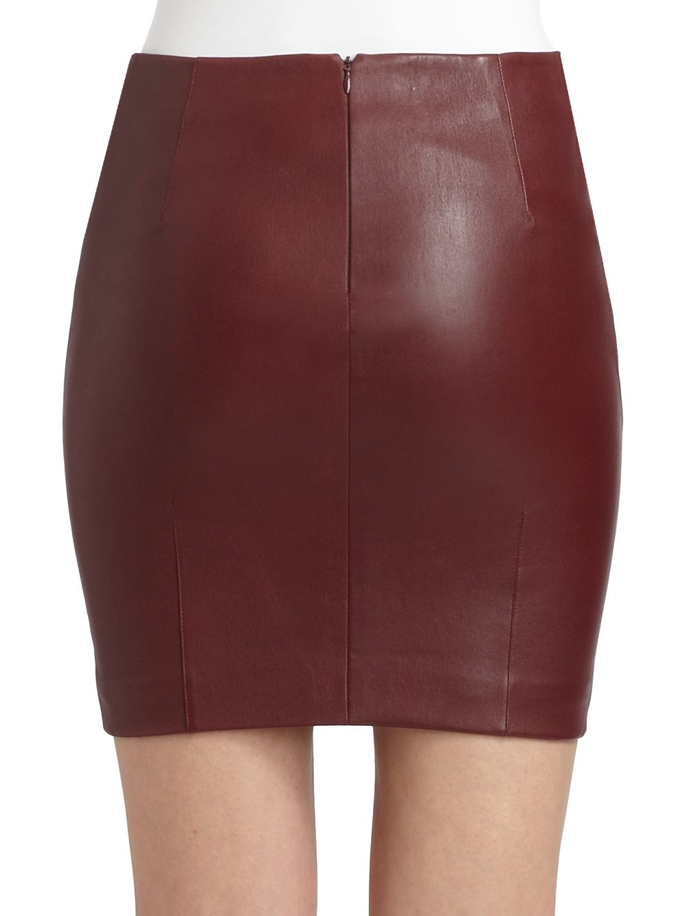 The Row Ebarg Leather Mini Skirt in Plum (Red) - Lyst