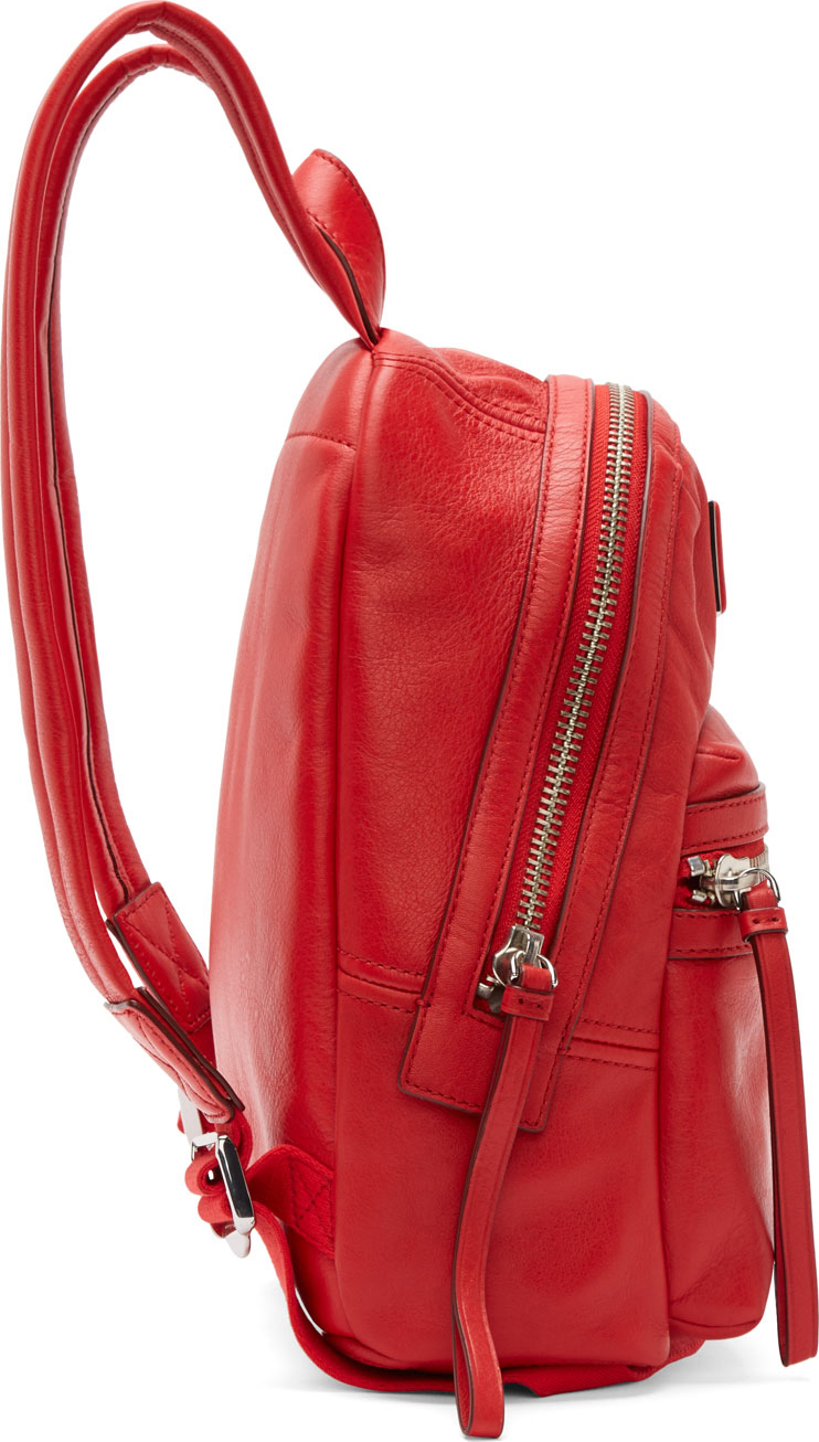 Marc By Marc Jacobs Red Leather Third Rail Backpack - Lyst