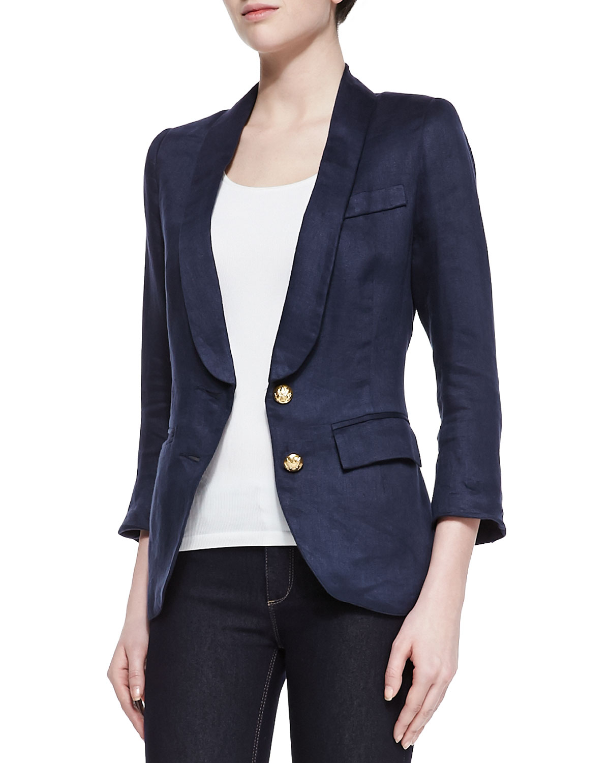 Smythe Blazer with Removable Hood in Blue - Lyst