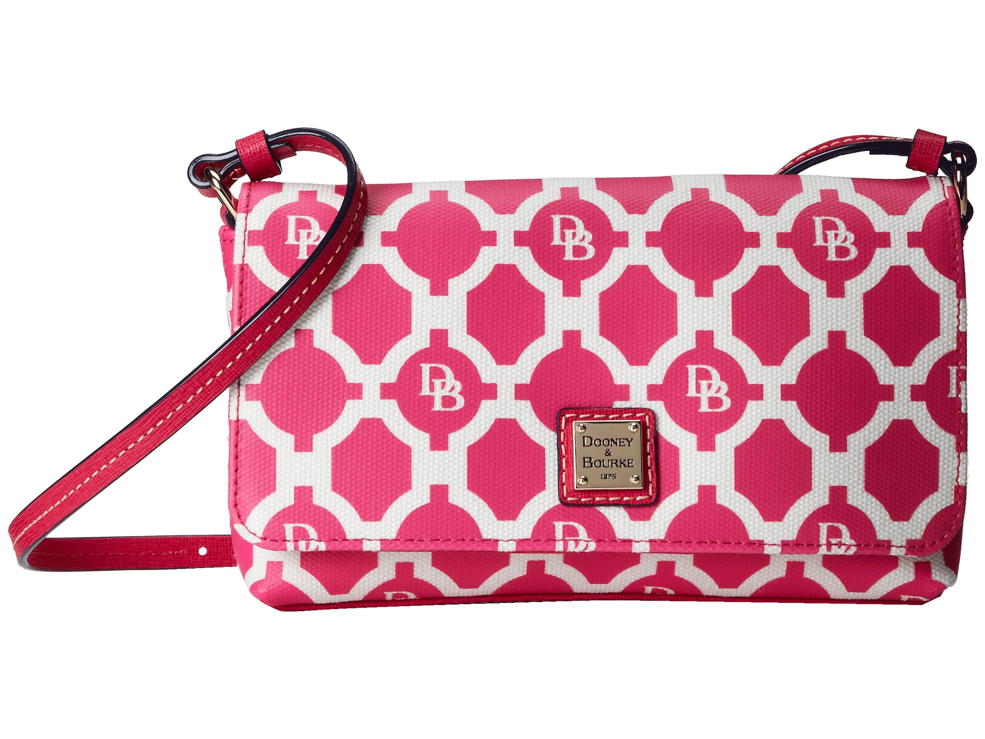 Dooney Bourke Pink Sanibel Canvas Becca Crossbody