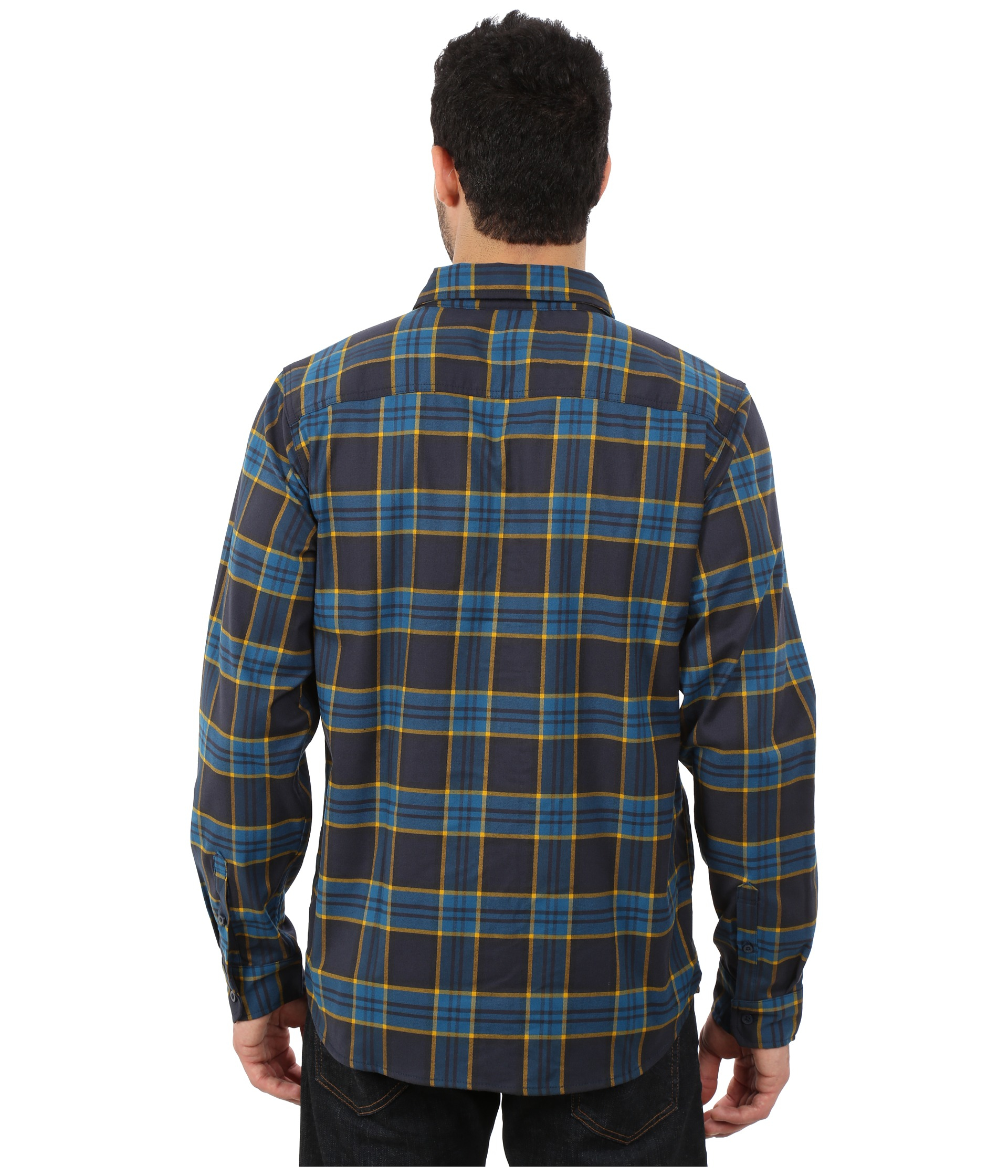 Mountain Hardwear Trekkin Flannel Long Sleeve Shirt Blue Spruce XL 
