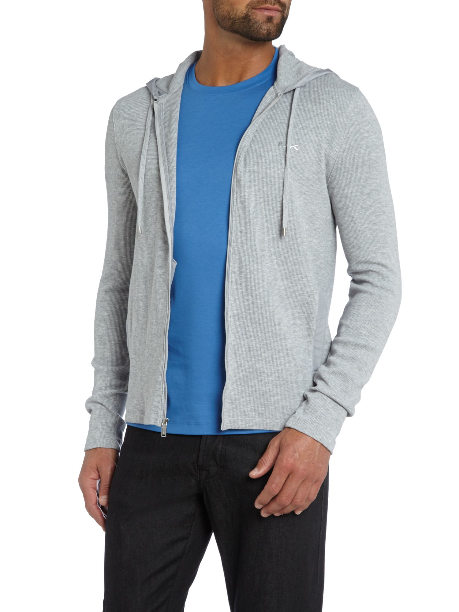 Michael kors Zip Up Waffle Hooded Jacket in Gray for Men (Heather) | Lyst