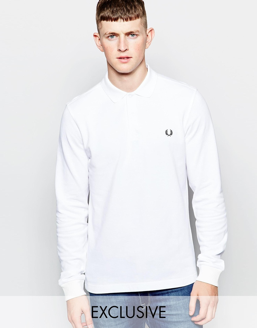 M3636-608 RRP £75 Fred Perry Navy/Snow White/Ice Blue Long Sleeve Polo Shirt