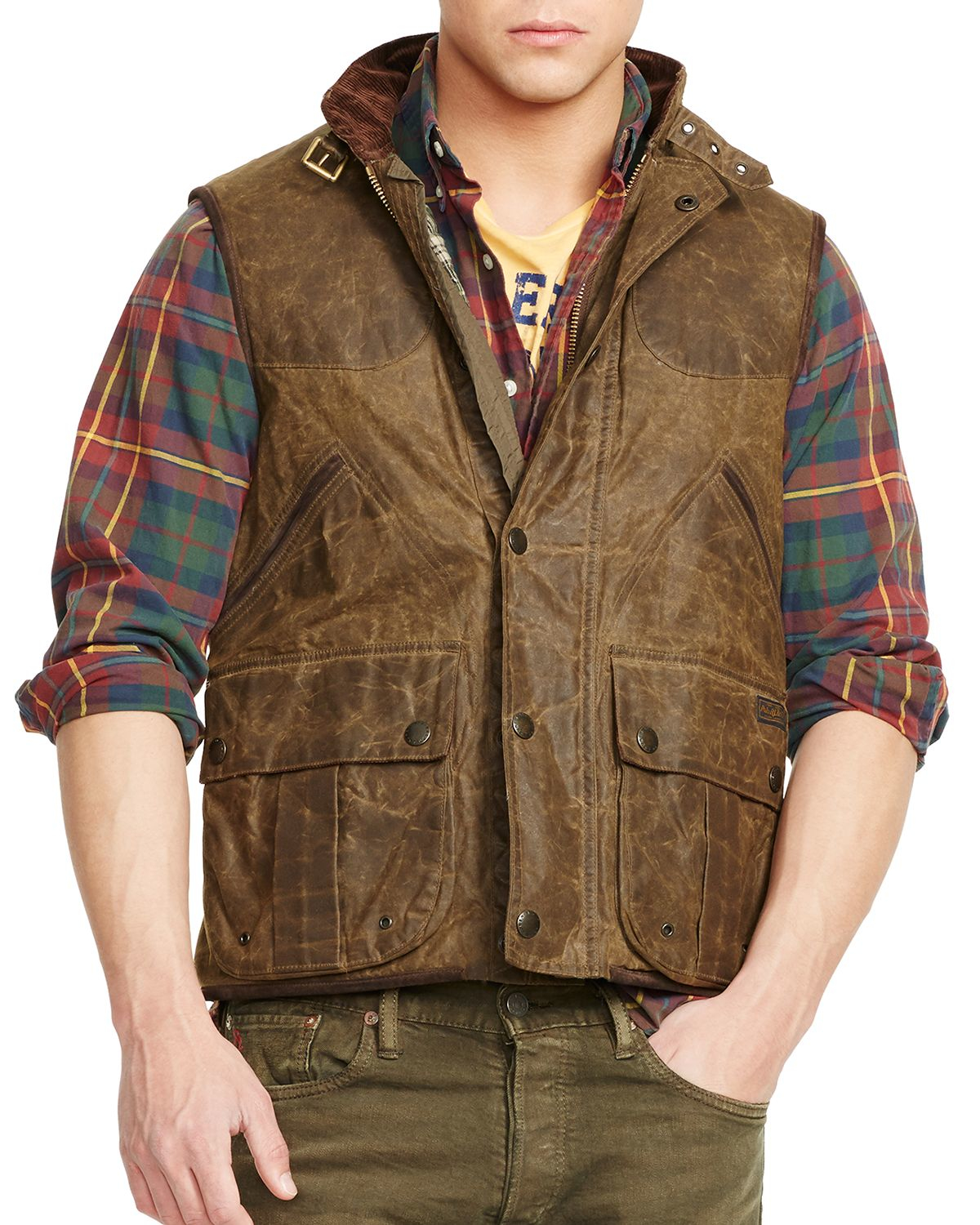 Ralph Lauren Polo Oilcloth Vest in Olive (Brown) for Men | Lyst
