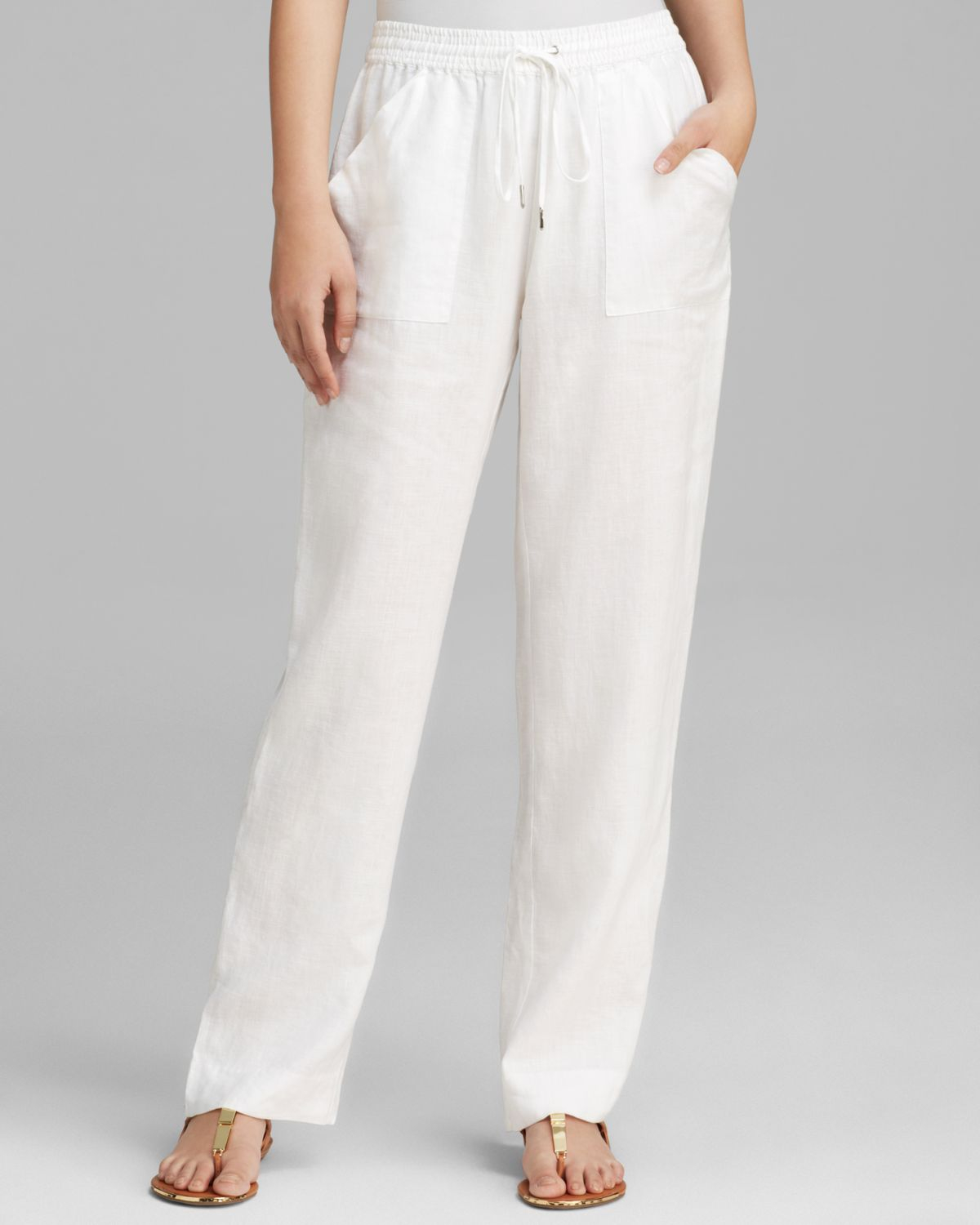 Two by vince camuto Wide Leg Drawstring Pants in White | Lyst