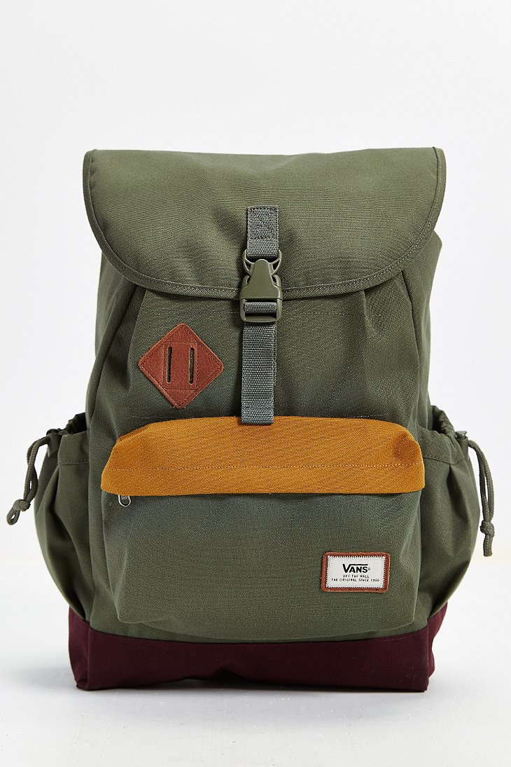 vans olive green backpack