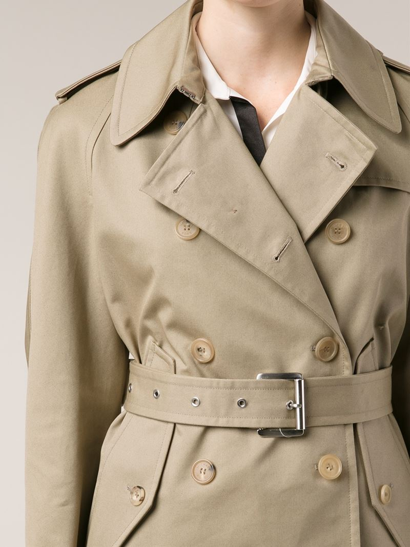 Michael Kors Short Trench Coat in Brown | Lyst UK