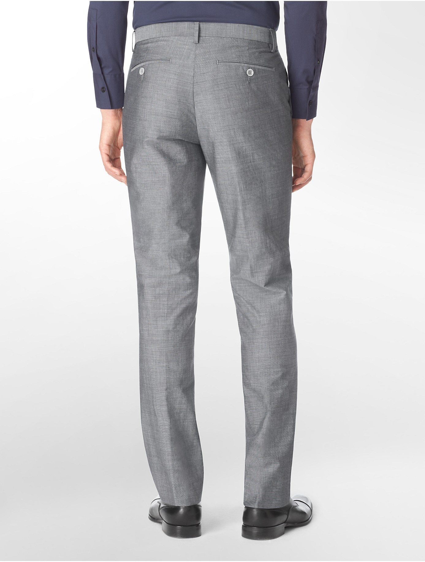 Calvin klein White Label Straight Fit Pinstripe Dress Pants in Gray for ...