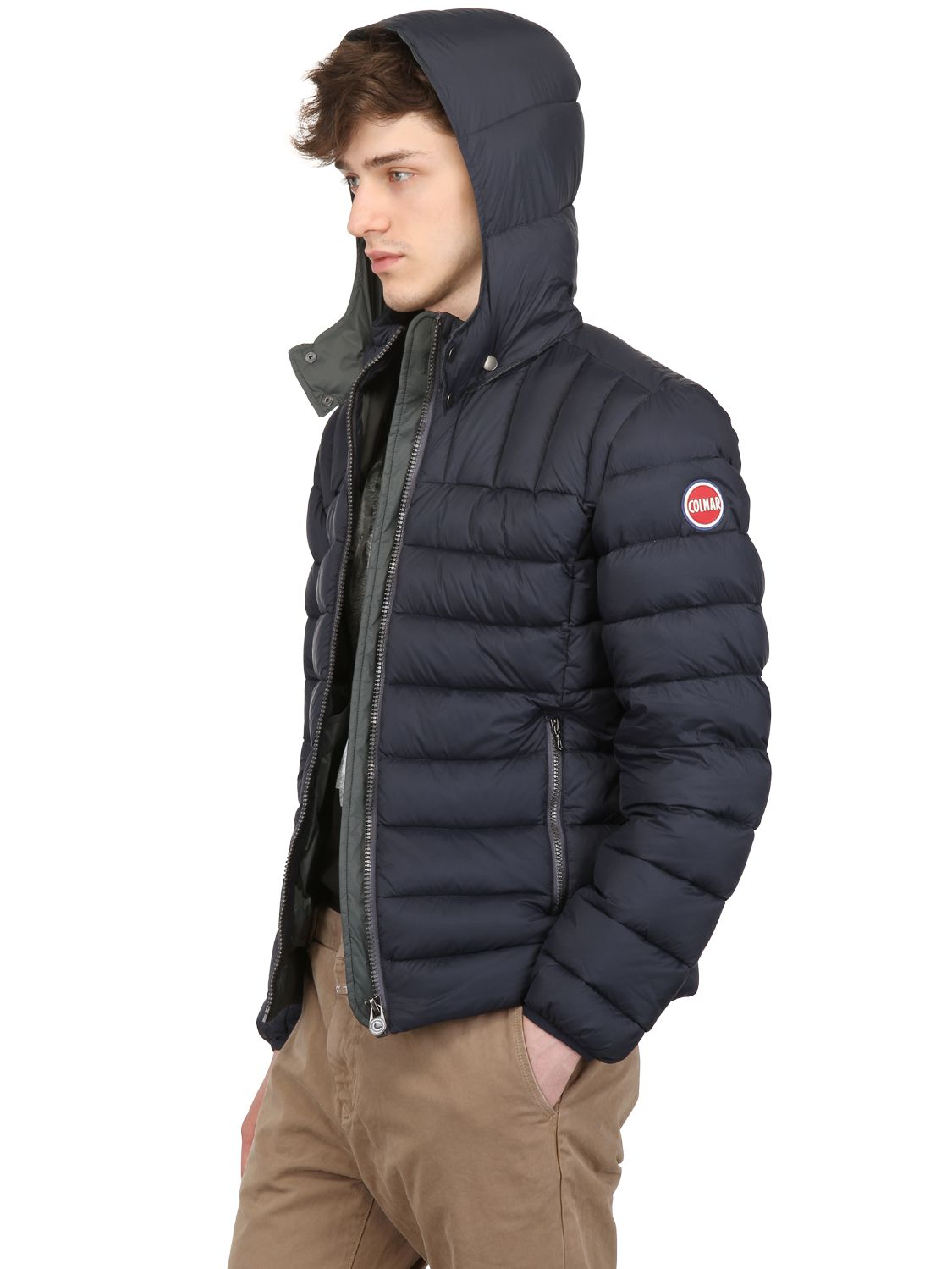 Lyst - Colmar Nylon Hooded Down Jacket in Blue for Men