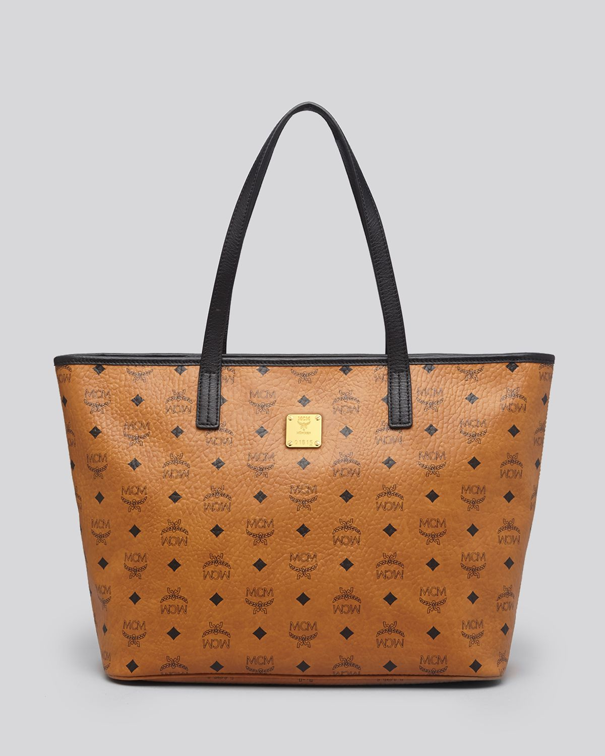 MCM Tote - Color Visetos Top Zip Shopper in Brown | Lyst