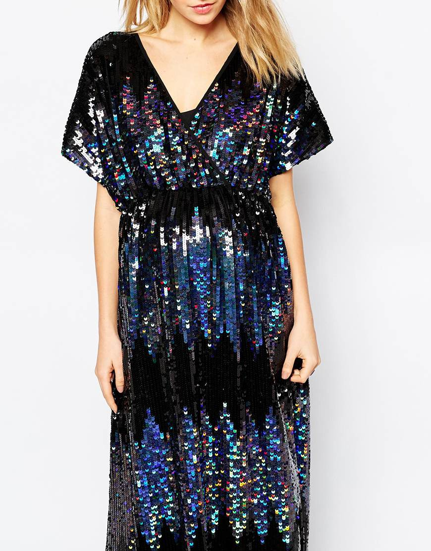 sequin maxi kimono
