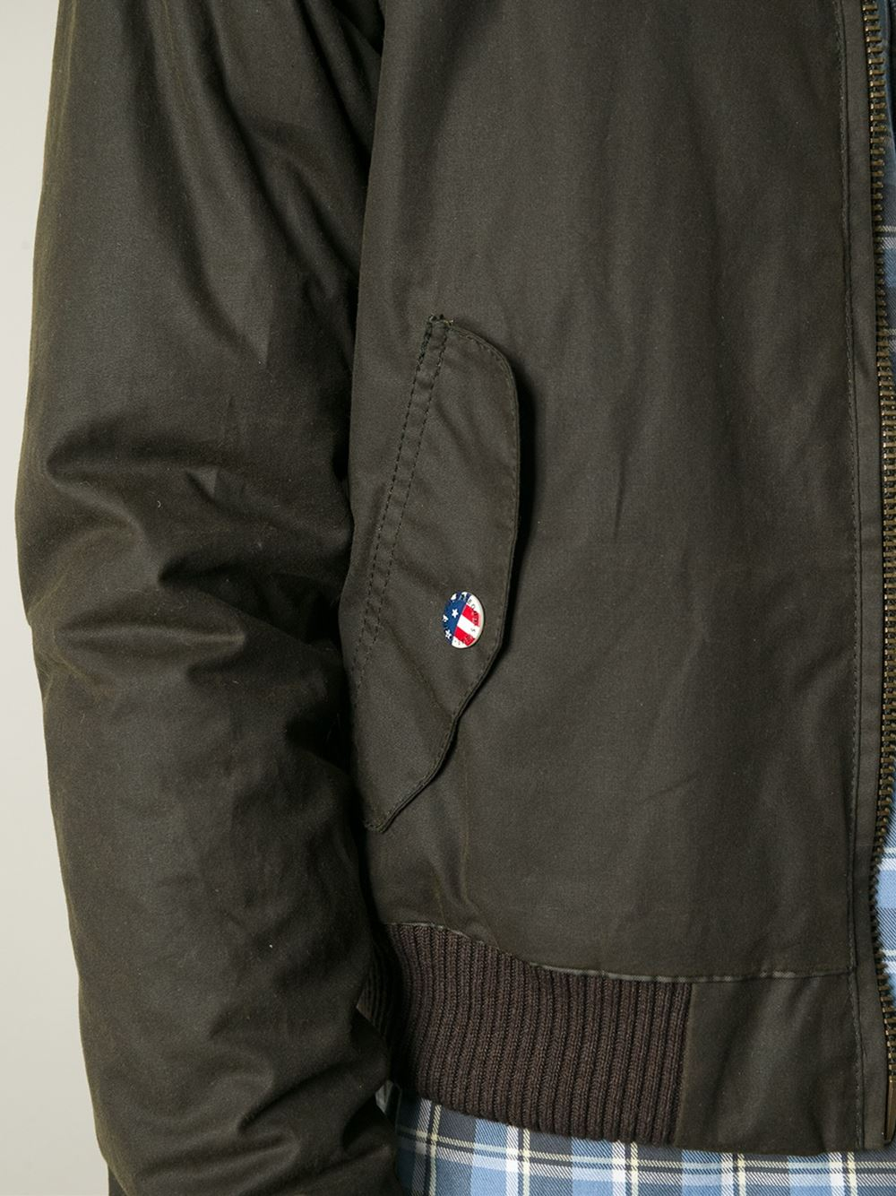 barbour wax bomber jacket