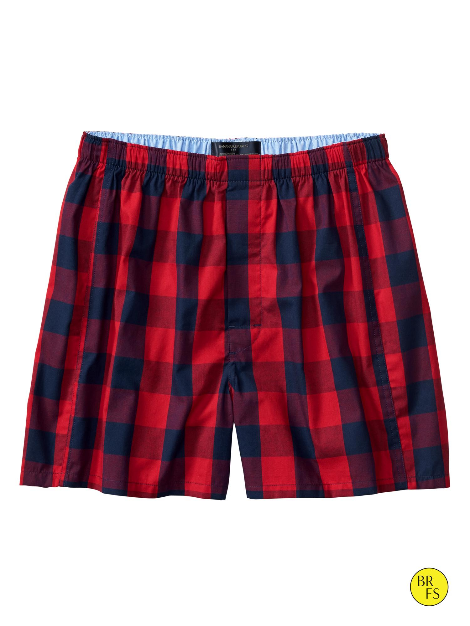 Banana republic Factory Buffalo Check Boxer in Red for Men (Red/navy