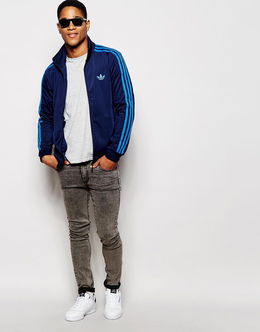 adidas Originals Street Track Top in Blue for Men | Lyst
