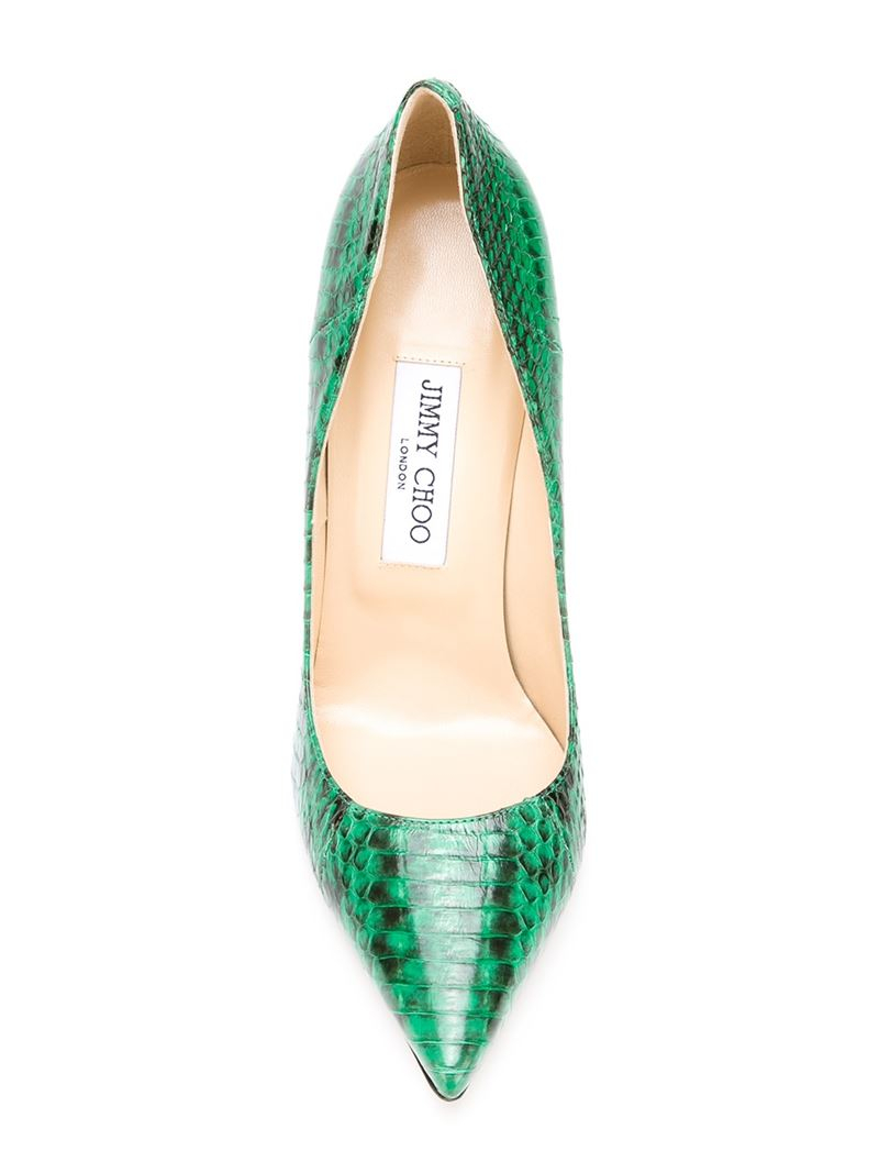 Jimmy Choo Anouk Snakeskin-Print Pumps 