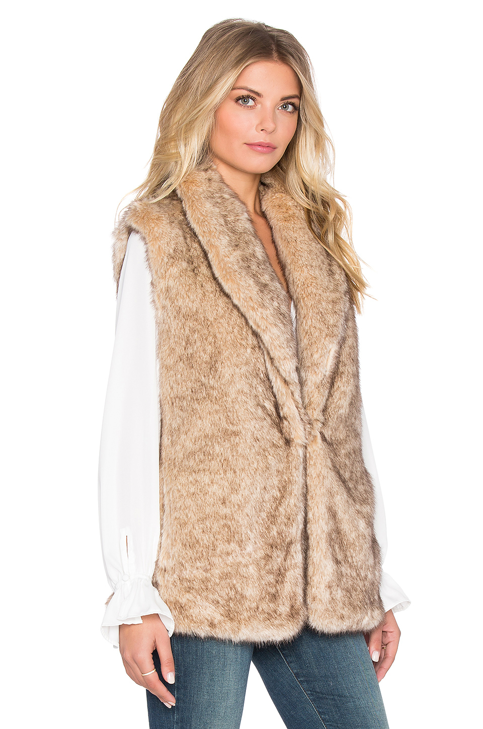 Sanctuary Hollywood Faux Fur Vest in Natural Lyst