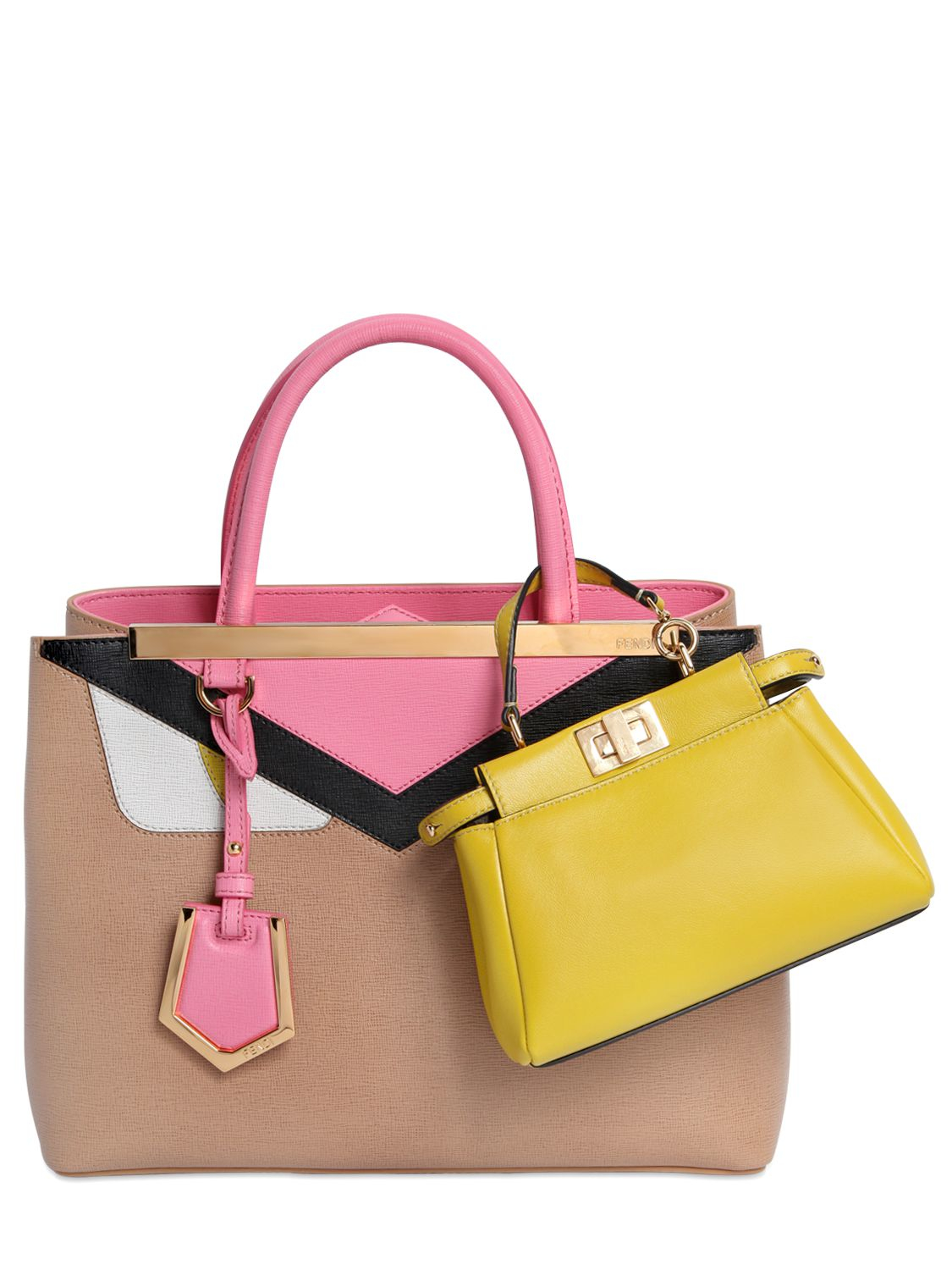 Fendi Micro Peekaboo Nappa Leather Bag in Yellow (LIME YELLOW) | Lyst
