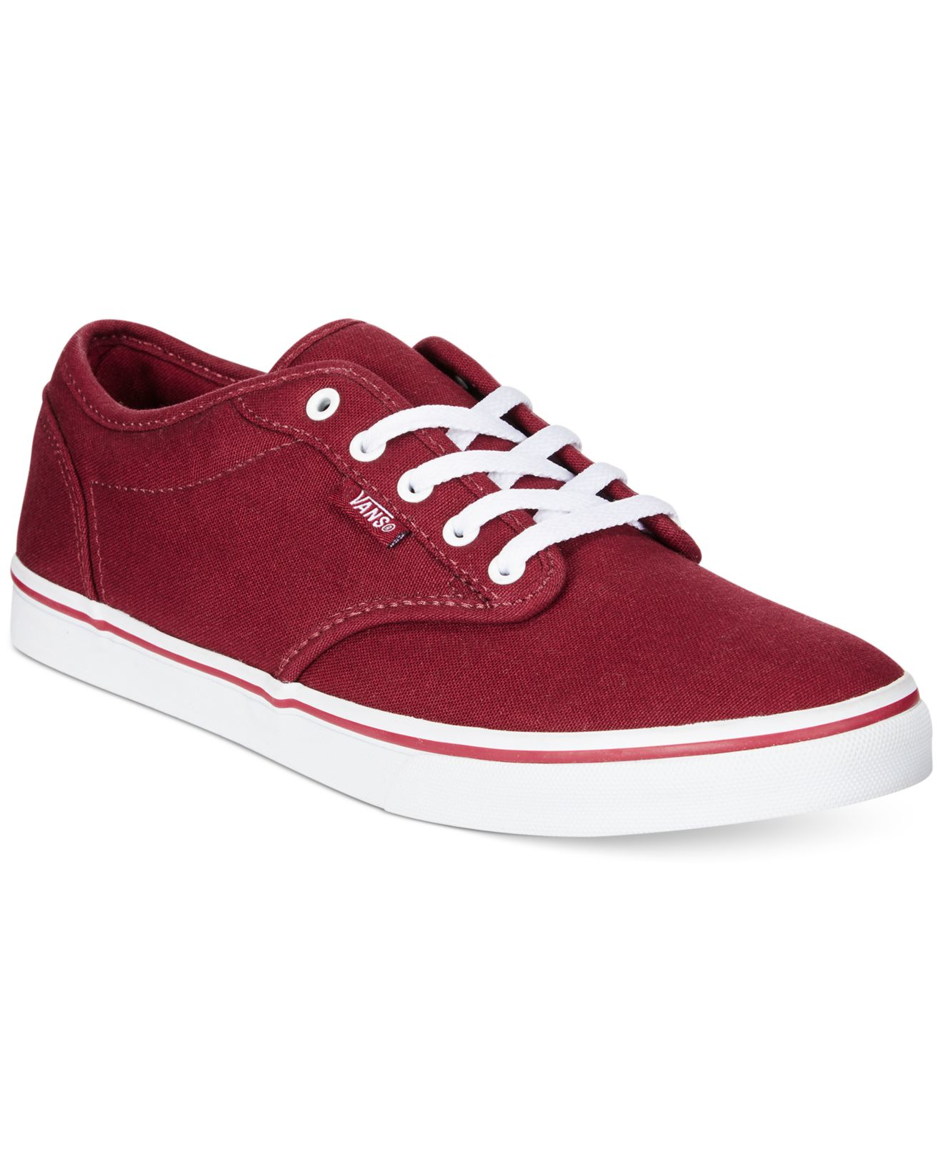 Vans Women�S Atwood Low LaceUp Sneakers in Red (Burgundy