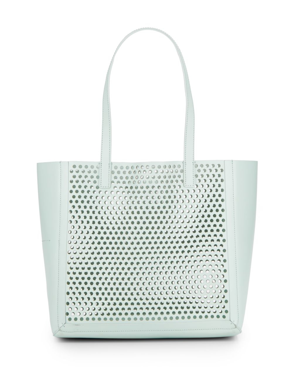 perforated leather tote