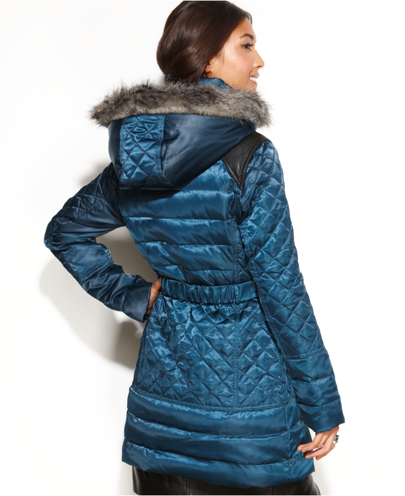teal puffer coat