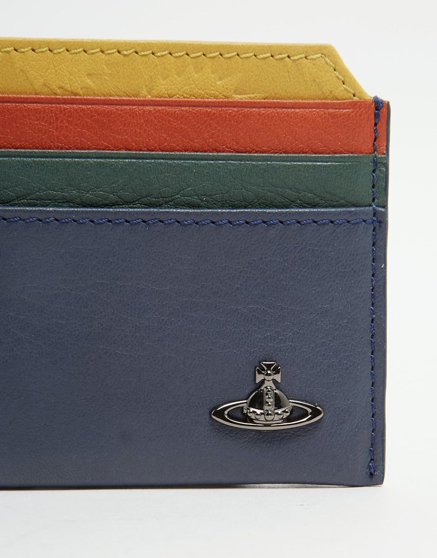 Vivienne Westwood Leather Card Holder in Blue (Orange) for Men Lyst