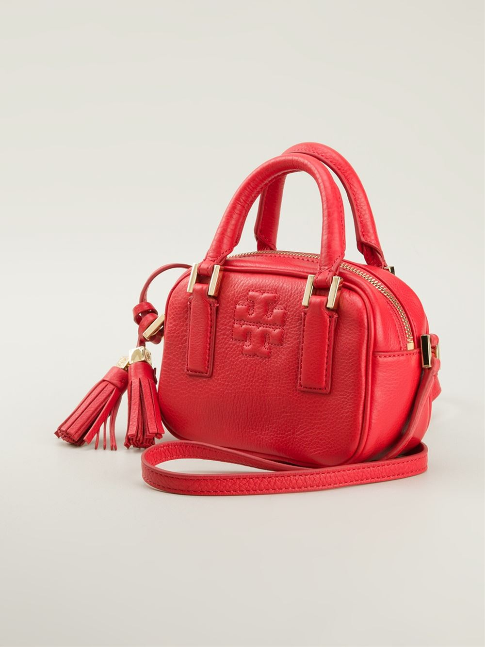 Tory Burch Mini Thea Satchel in Red Lyst