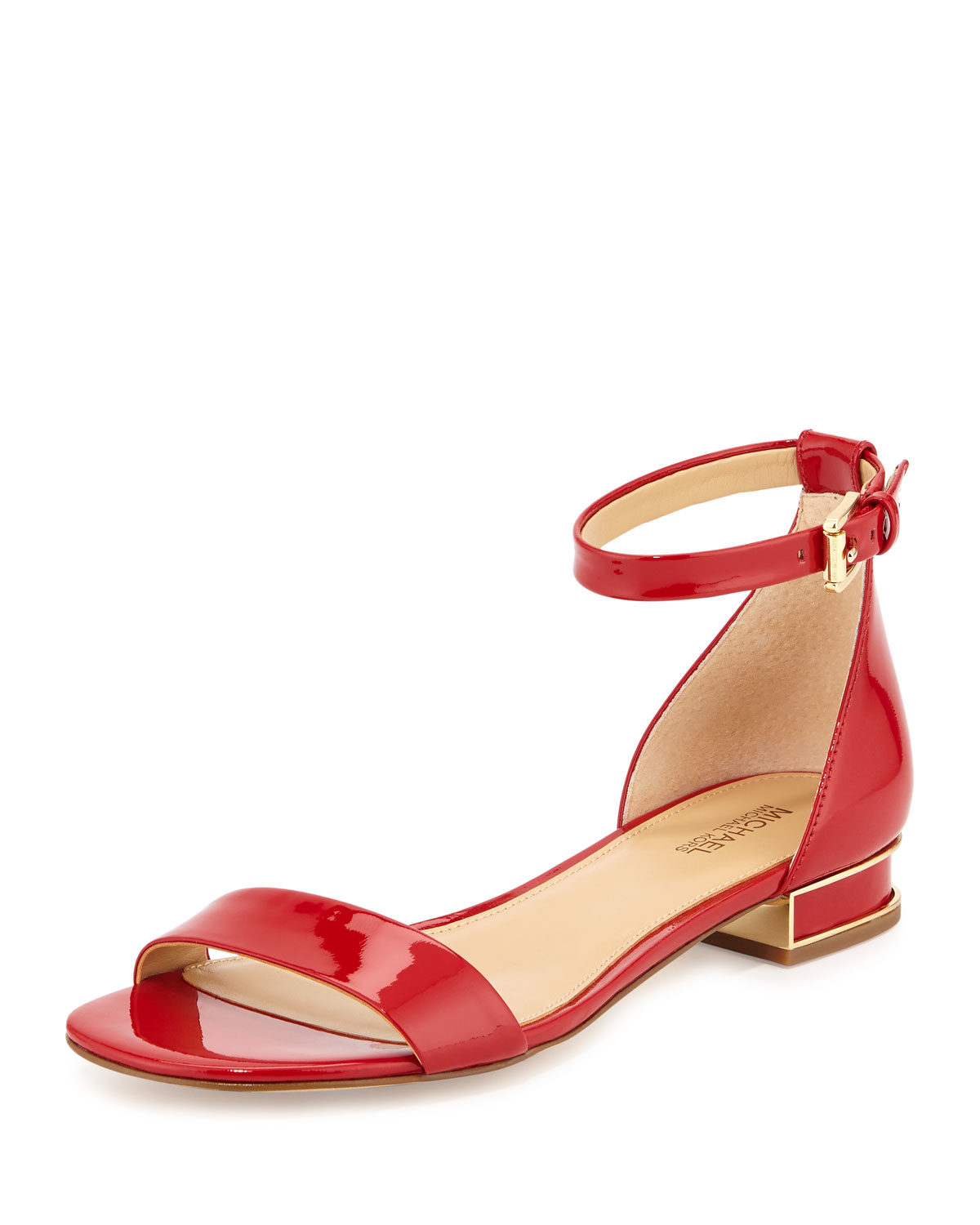 michael kors red flat sandals