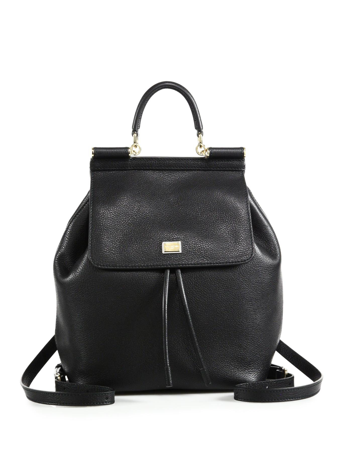 Dolce & Gabbana Sicily Leather Backpack in Black - Lyst