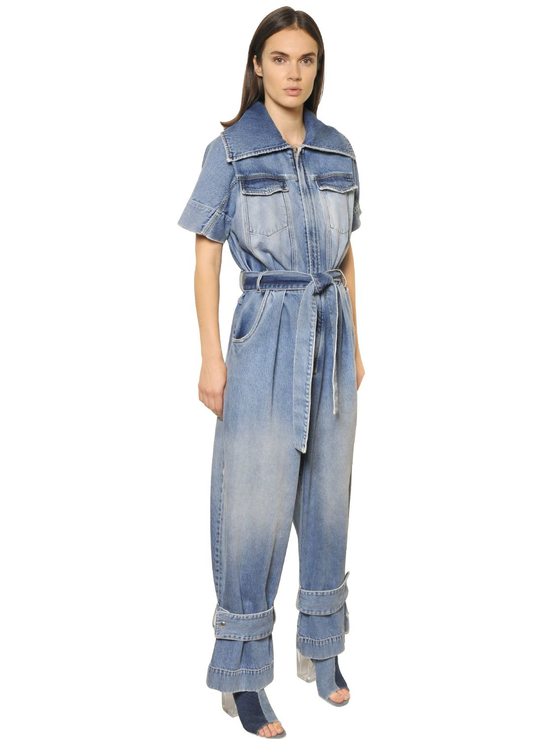 off white denim jumpsuit