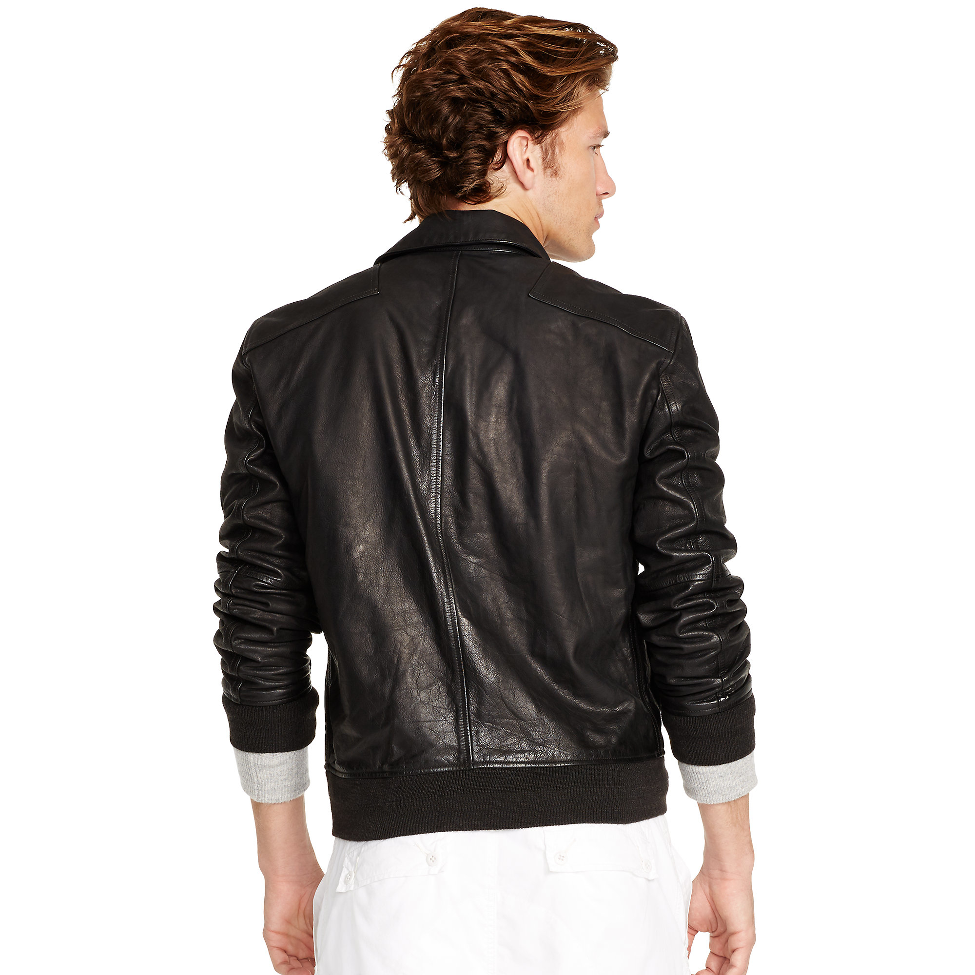Lyst Polo Ralph Lauren Leather Flight Jacket in Black for Men