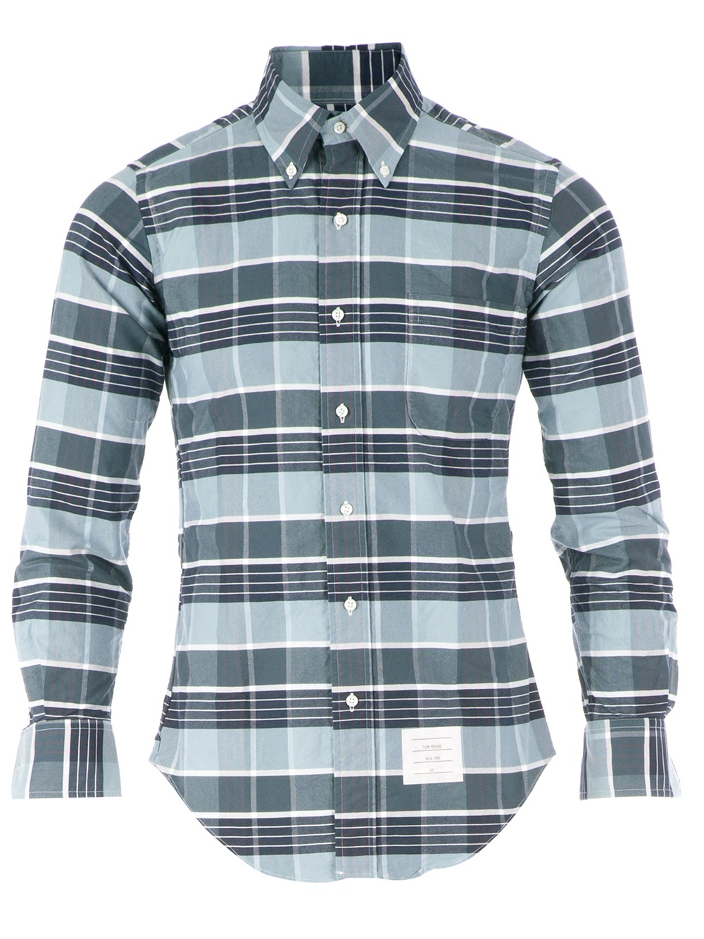 thom browne checked shirt