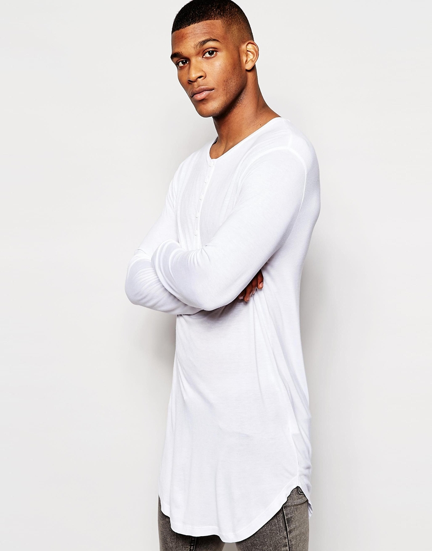 mens white grandad t shirt
