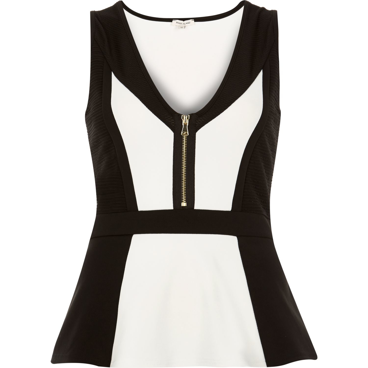black and white peplum top