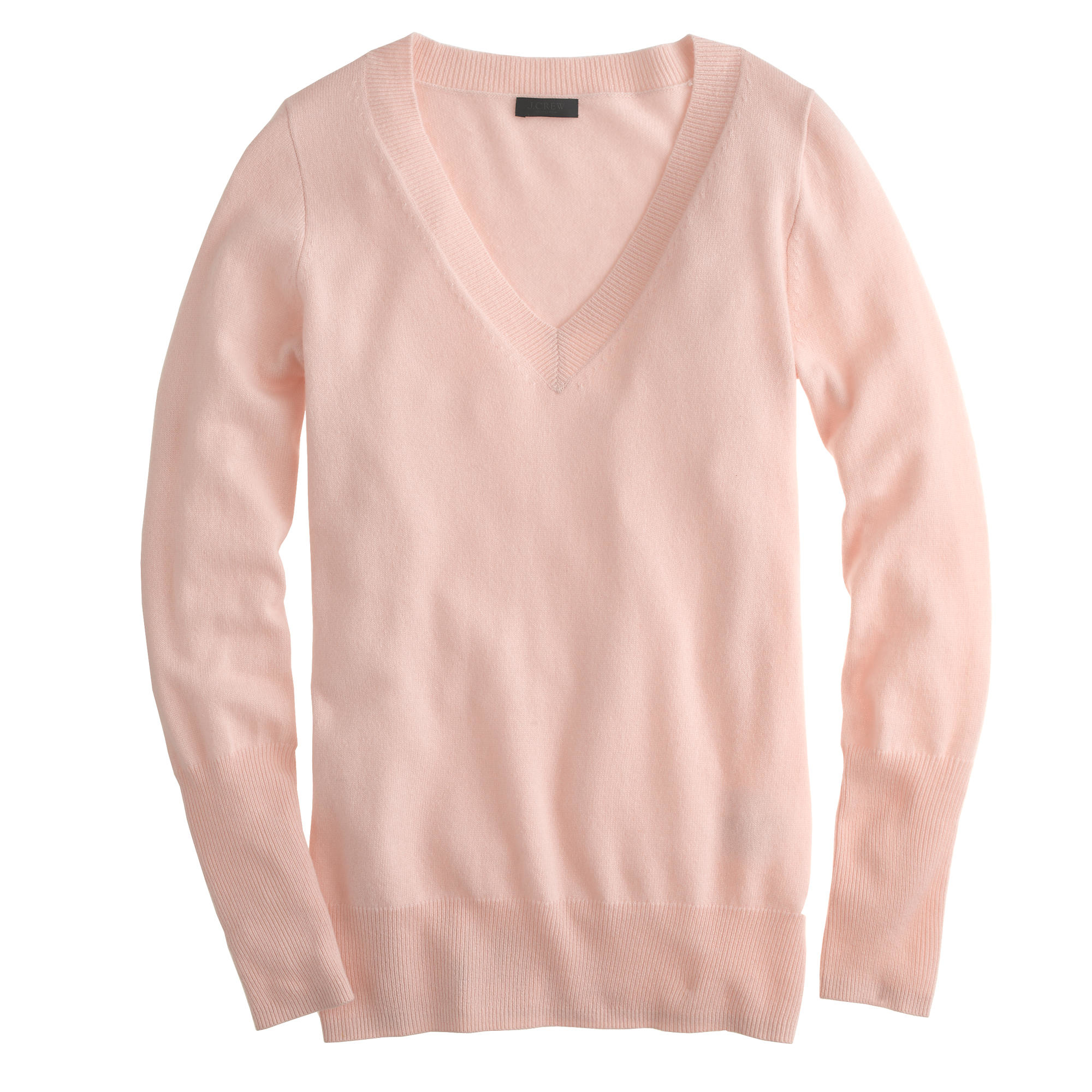 J.Crew Italian Cashmere V-neck Sweater in Pink | Lyst