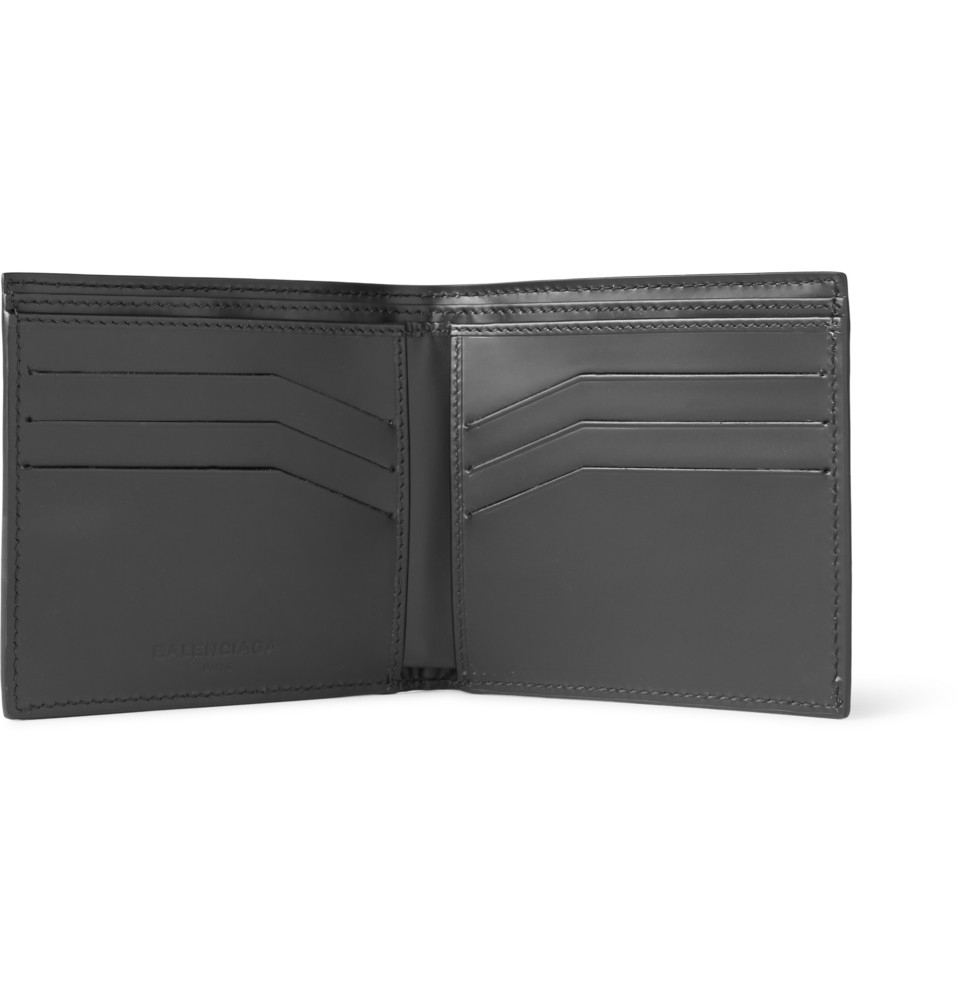 Balenciaga Studded Leather Billfold Wallet in Black for Men | Lyst